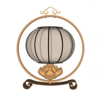 中式台灯灯具SU模型下载_sketchup草图大师SKP模型