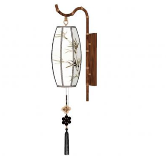 中式壁灯灯具SU模型下载_sketchup草图大师SKP模型