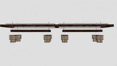 中式灯吊灯SU模型下载_sketchup草图大师SKP模型