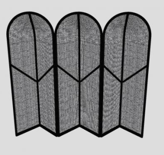 欧式屏风隔断SU模型下载_sketchup草图大师SKP模型