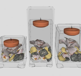 蜡烛玻璃装饰SU模型下载_sketchup草图大师SKP模型