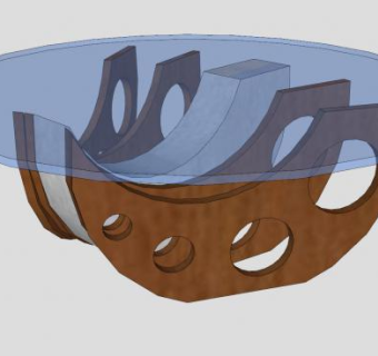 咖啡桌圆形桌子SU模型下载_sketchup草图大师SKP模型