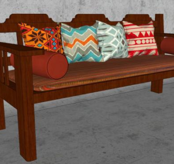 实木波斯家具沙发SU模型下载_sketchup草图大师SKP模型