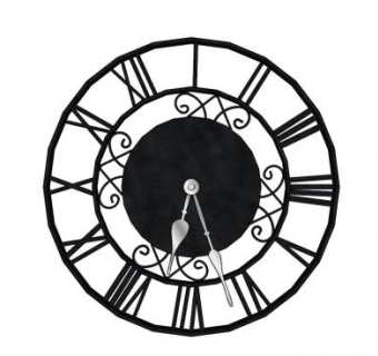 欧式时钟挂钟装饰钟SU模型下载_sketchup草图大师SKP模型