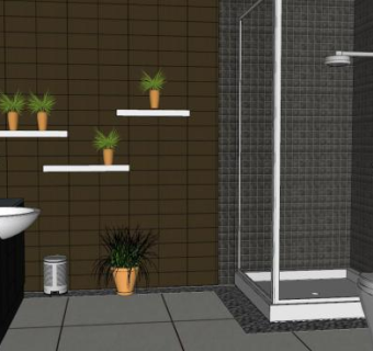 卫生间厕所SU模型下载_sketchup草图大师SKP模型