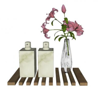 花瓶装饰品SU模型下载_sketchup草图大师SKP模型