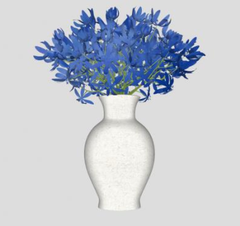 花瓶花卉装饰SU模型下载_sketchup草图大师SKP模型