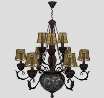 欧式室内吊灯SU模型下载_sketchup草图大师SKP模型