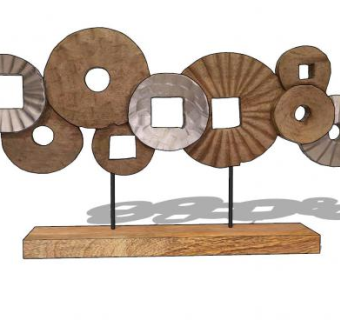 木制工艺品装饰SU模型下载_sketchup草图大师SKP模型