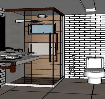 洗澡房玻璃件间SU模型下载_sketchup草图大师SKP模型