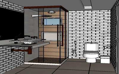 洗澡房玻璃件间SU模型下载_sketchup草图大师SKP模型