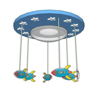 儿童吊灯装饰灯SU模型下载_sketchup草图大师SKP模型