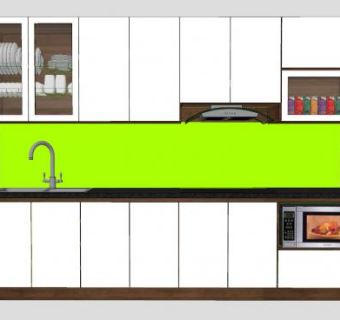 现代家具厨房橱柜SU模型下载_sketchup草图大师SKP模型