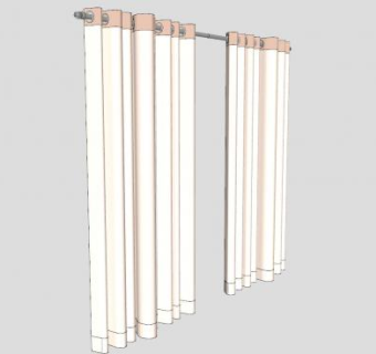 简约窗帘SU模型下载_sketchup草图大师SKP模型