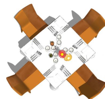 四方桌餐桌椅家具SU模型下载_sketchup草图大师SKP模型
