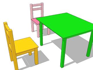 儿童<em>桌凳</em>椅子家具SU模型下载_sketchup草图大师SKP模型