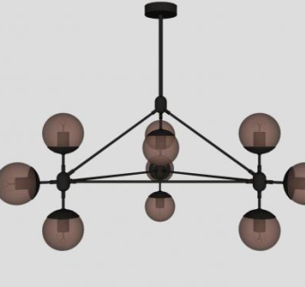 工业风吊灯灯具SU模型下载_sketchup草图大师SKP模型