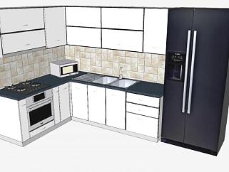 厨房橱柜冰箱SU模型下载_sketchup草图大师SKP模型