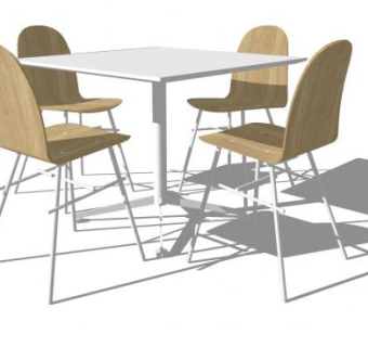 餐饮桌椅咖啡桌SU模型下载_sketchup草图大师SKP模型