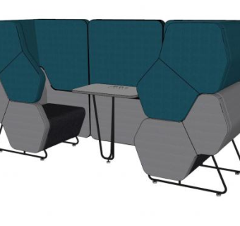 休闲双人卡座SU模型下载_sketchup草图大师SKP模型