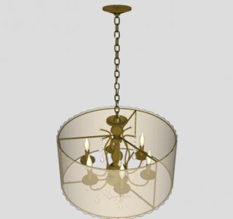 欧式圆形吊灯SU模型下载_sketchup草图大师SKP模型