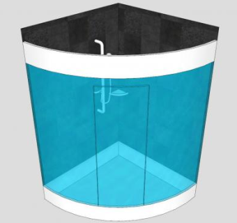 角落浴室间SU模型下载_sketchup草图大师SKP模型