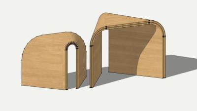 木质造型坐凳SU模型下载_sketchup草图大师SKP模型