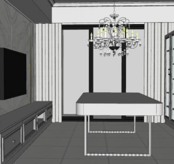 样板间空室内SU模型下载_sketchup草图大师SKP模型