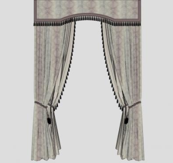 欧式客厅窗帘布SU模型下载_sketchup草图大师SKP模型