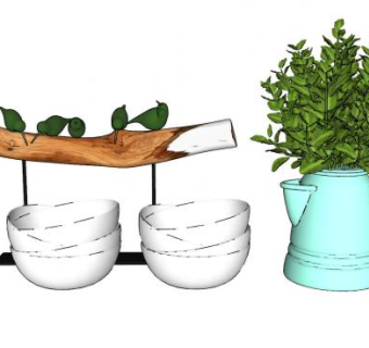 花瓶工艺品摆件SU模型下载_sketchup草图大师SKP模型