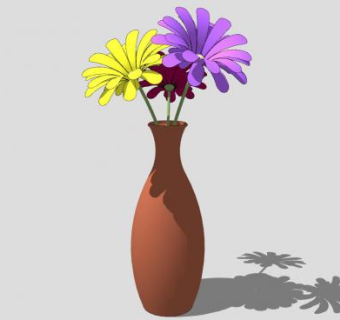 插花花瓶装饰SU模型下载_sketchup草图大师SKP模型