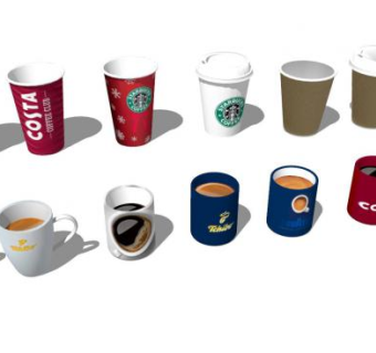 咖啡杯底纸杯SU模型下载_sketchup草图大师SKP模型