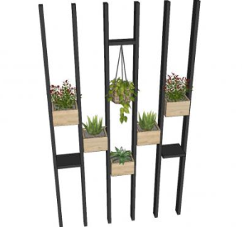 吊篮装饰花架SU模型下载_sketchup草图大师SKP模型