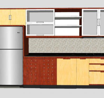 小型家用橱柜SU模型下载_sketchup草图大师SKP模型