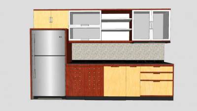 小型家用橱柜SU模型下载_sketchup草图大师SKP模型