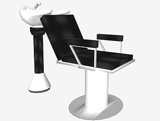 洗头椅和台盆SU模型下载_sketchup草图大师SKP模型