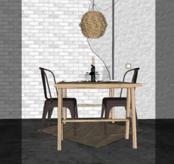 家具餐桌椅吊灯SU模型下载_sketchup草图大师SKP模型