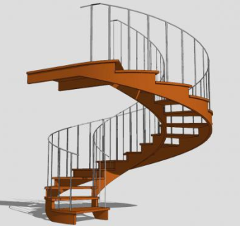 室内旋转楼梯SU模型下载_sketchup草图大师SKP模型