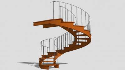 室内旋转楼梯SU模型下载_sketchup草图大师SKP模型