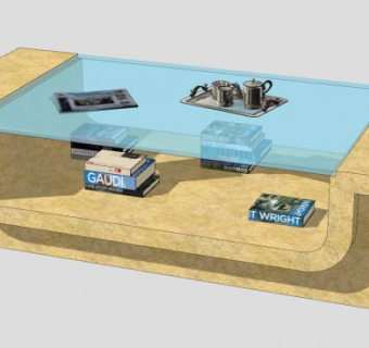 木质茶几家具SU模型下载_sketchup草图大师SKP模型