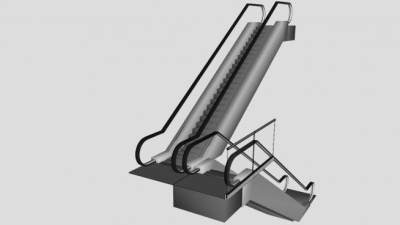 扶手电梯转角直梯SU模型下载_sketchup草图大师SKP模型