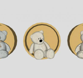 布娃娃摆设小熊SU模型下载_sketchup草图大师SKP模型