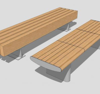 公园长椅坐凳座椅SU模型下载_sketchup草图大师SKP模型