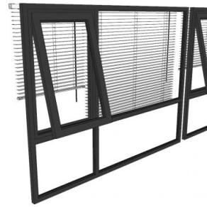 落地窗百叶窗帘SU模型下载_sketchup草图大师SKP模型