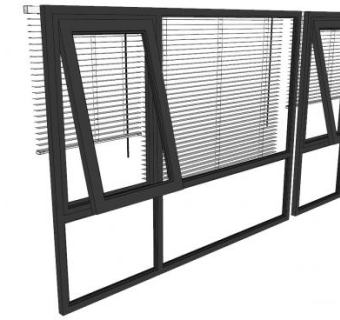 落地窗百叶窗帘SU模型下载_sketchup草图大师SKP模型
