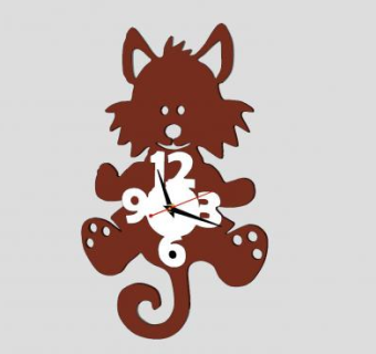 小猫咪挂钟装饰钟SU模型下载_sketchup草图大师SKP模型