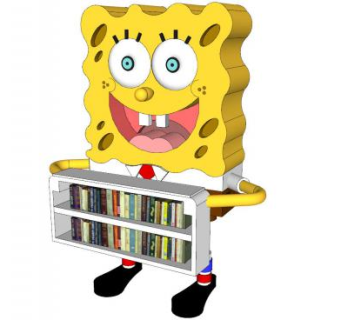 海绵宝宝儿童书架SU模型下载_sketchup草图大师SKP模型