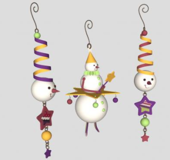 雪人玩具挂件SU模型下载_sketchup草图大师SKP模型