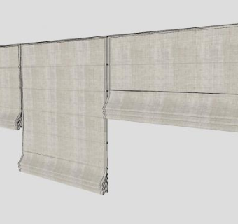 罗马帘窗帘SU模型下载_sketchup草图大师SKP模型