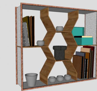 书架书柜隔断柜SU模型下载_sketchup草图大师SKP模型